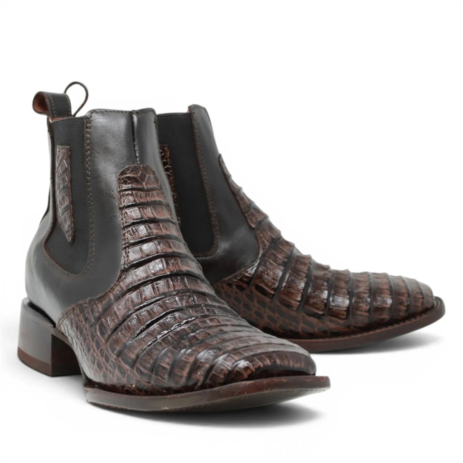 Quincy Boots Botines Quincy Men´s Caiman Hornback Print Square Toe Ankle Boots
