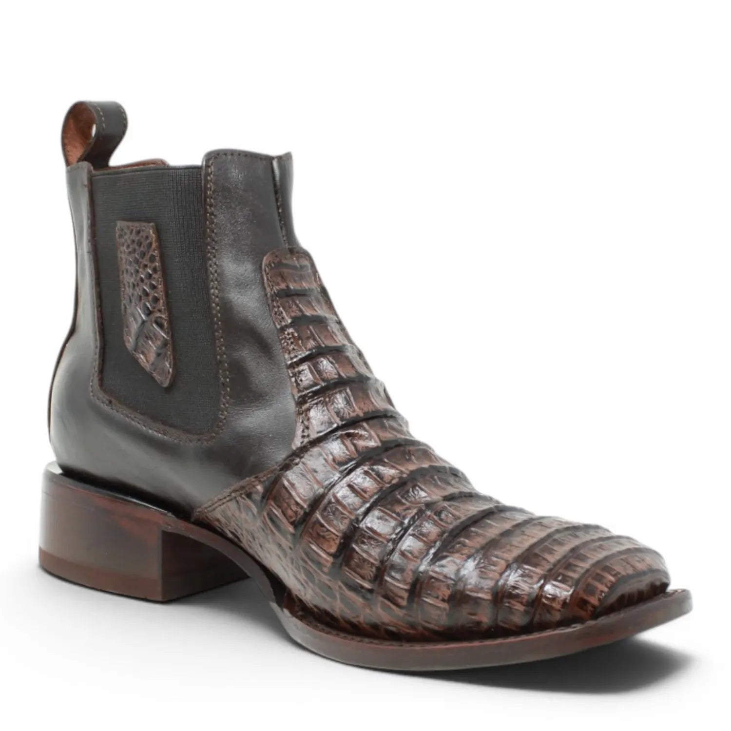 Quincy Boots Botines Quincy Men´s Caiman Hornback Print Square Toe Ankle Boots