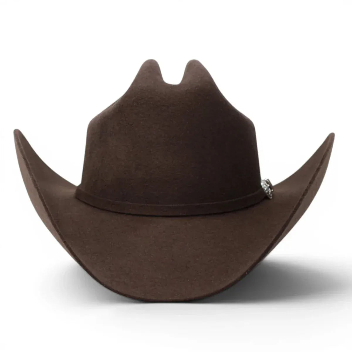 Black Stone 100X Felt Cowboy Hat Joan Sebastian Style - Choco Brown - Front View