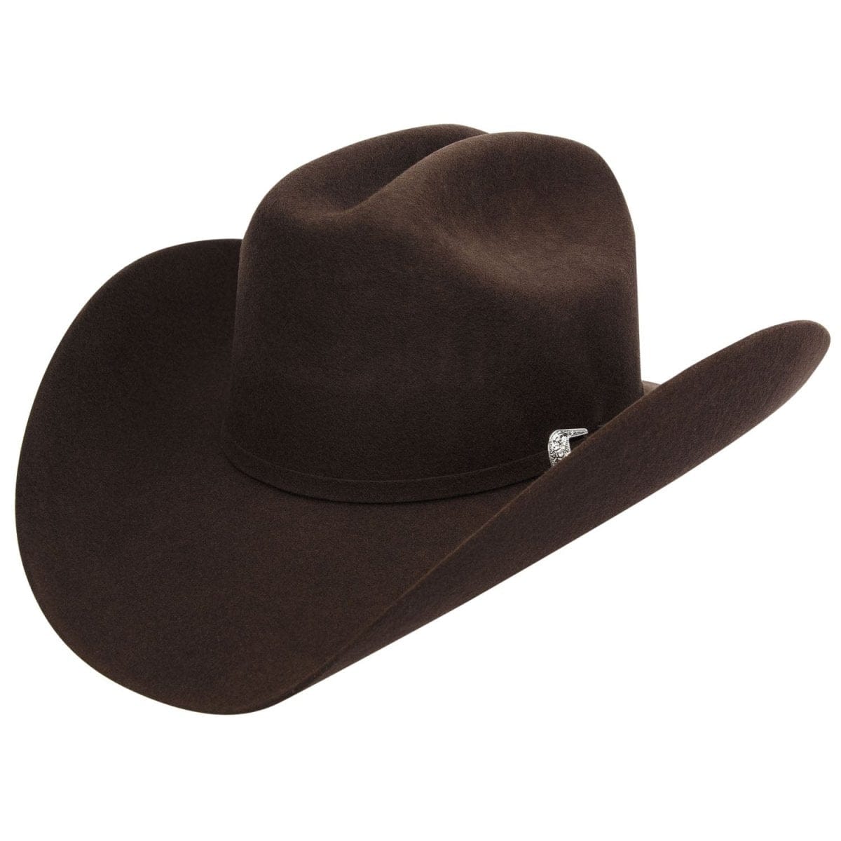 Black Stone 100X Felt Cowboy Hat Joan Sebastian Style - Choco Brown - Side View