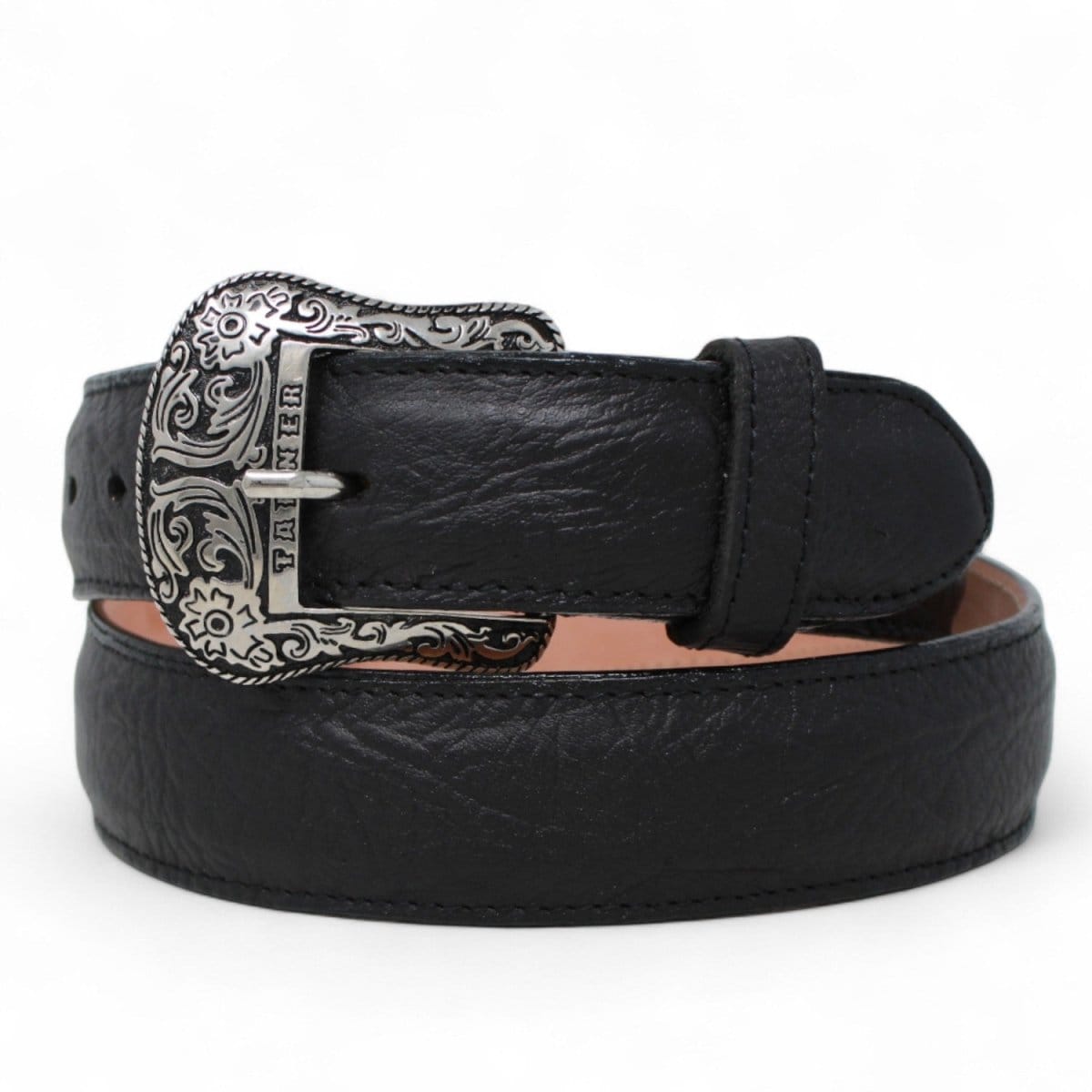 Tanner Mark Boots Belts Genuine Bull Shoulder Leather Texas Metal Buckle Belt Black Color - Tanner Mark Boots