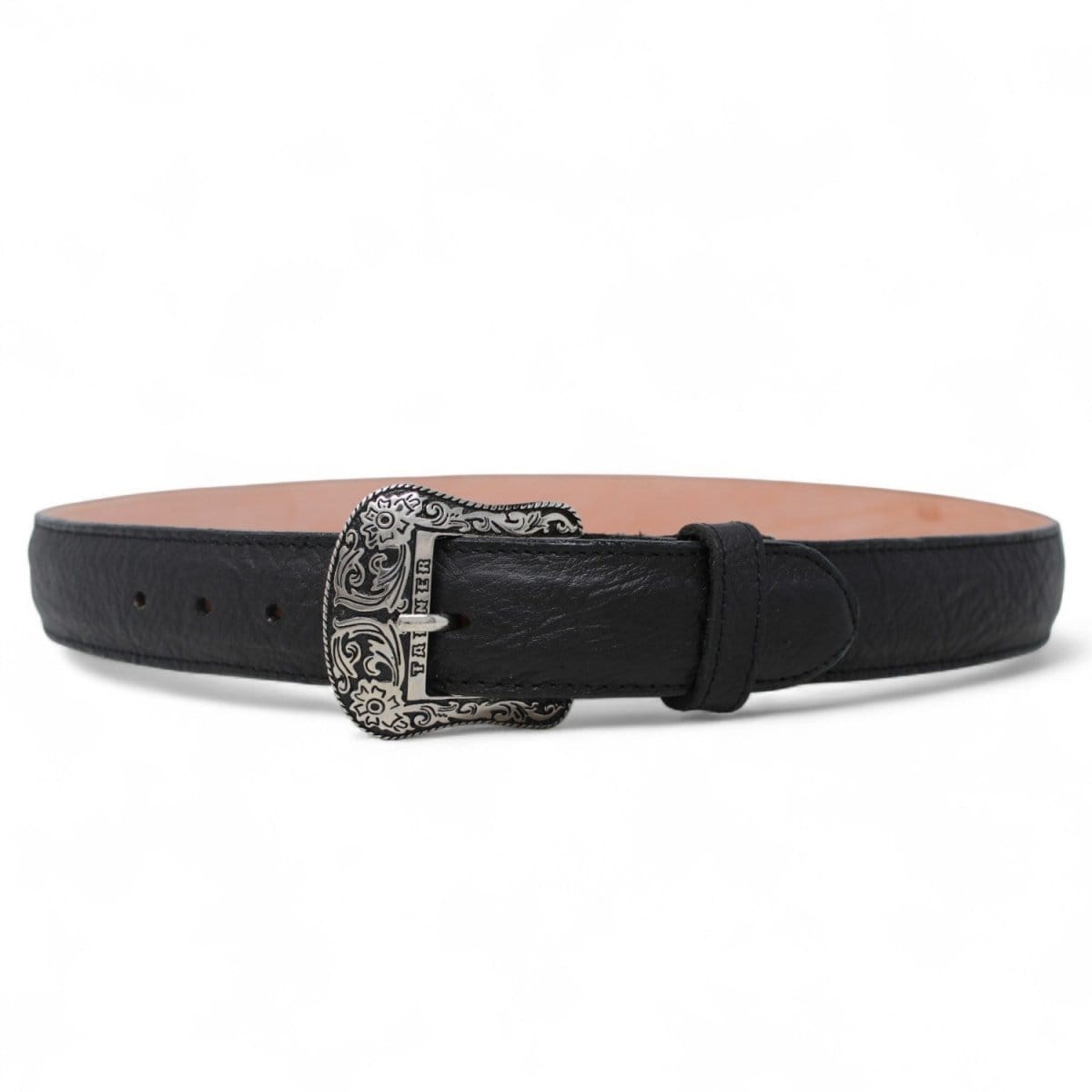 Tanner Mark Boots Belts Genuine Bull Shoulder Leather Texas Metal Buckle Belt Black Color - Tanner Mark Boots