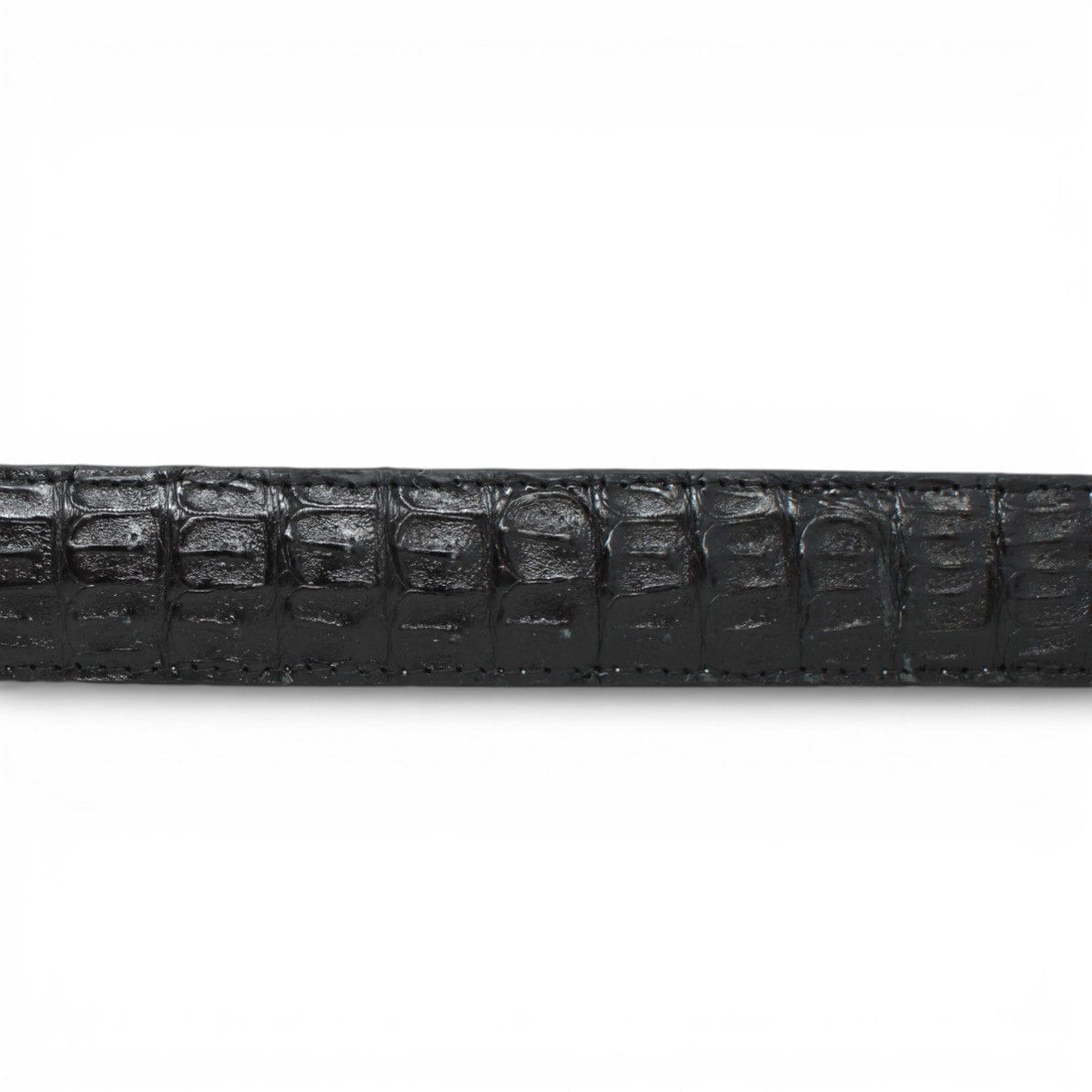 Tanner Mark Boots Belts Genuine Caiman Belly Skin Texas Metal Buckle Belt Black Color - Tanner Mark Boots