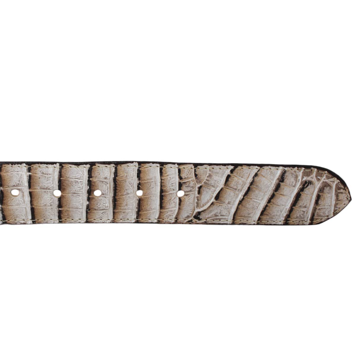 Tanner Mark Boots Belts Genuine Leather Caiman Belly Print Texas Metal Buckle Belt Natural Color - Tanner Mark Boots