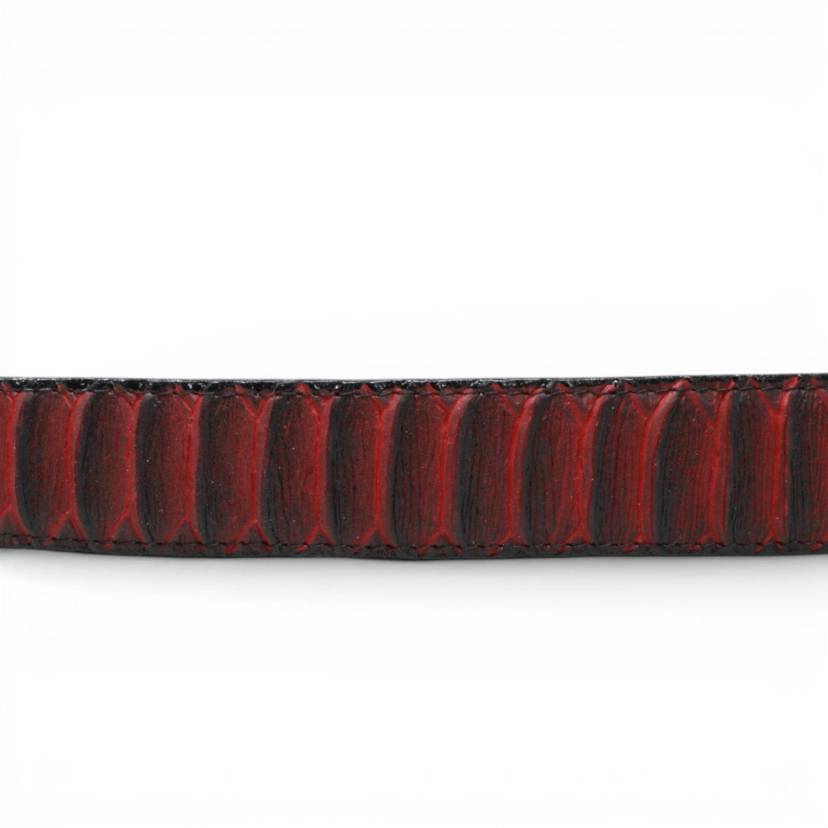 Tanner Mark Boots Belts Genuine Leather Jumbo Python Print Texas Metal Buckle Belt Red Color - Tanner Mark Boots