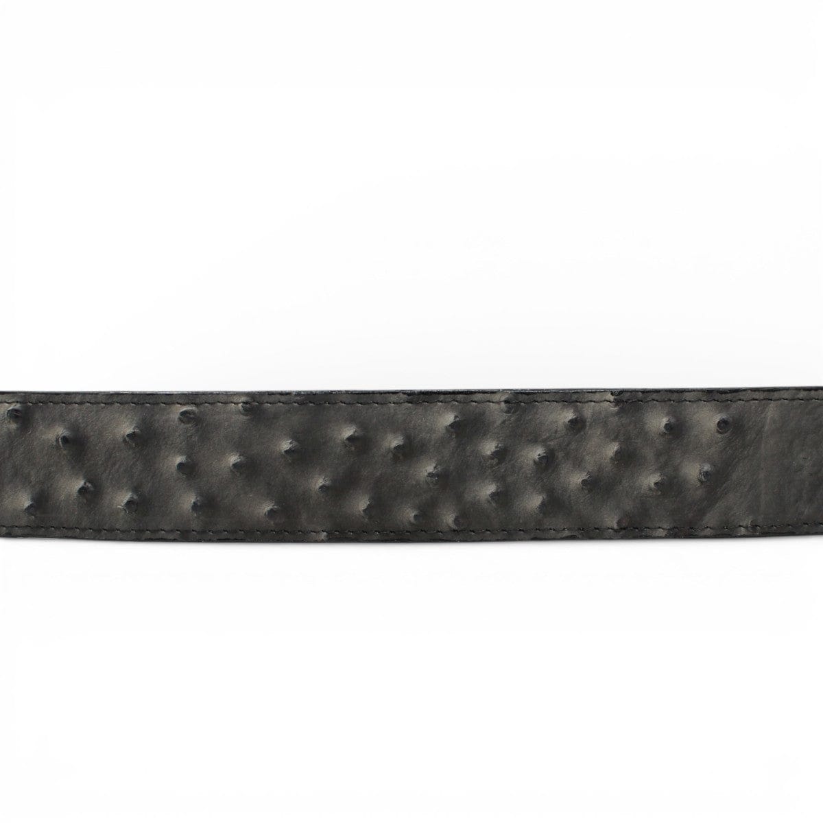 Tanner Mark Boots Belts Genuine Leather Ostrich Print Texas Metal Buckle Belt Black Color - Tanner Mark Boots