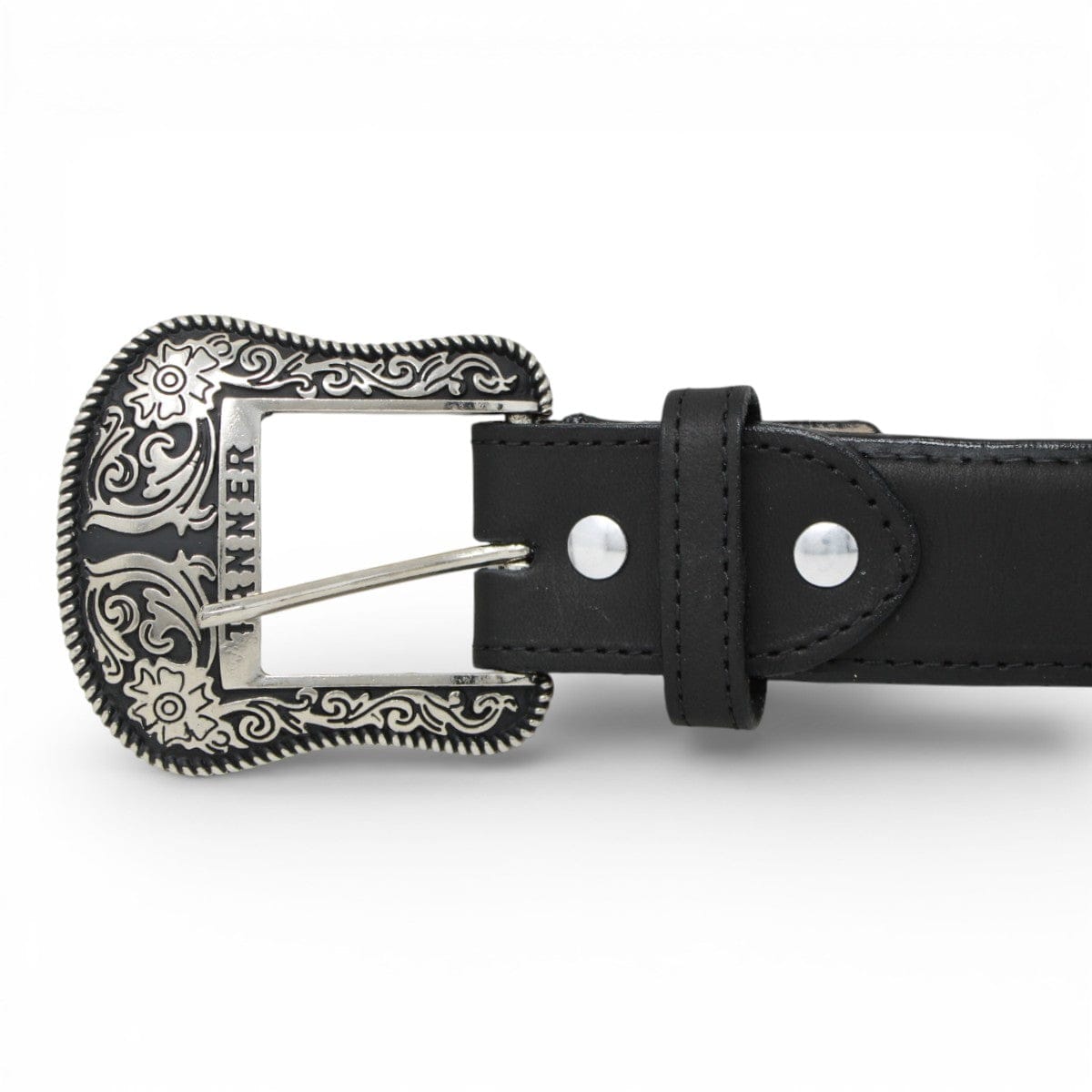 Tanner Mark Boots Belts Genuine Leather Texas Metal Buckle Belt Black Color - Tanner Mark Boots