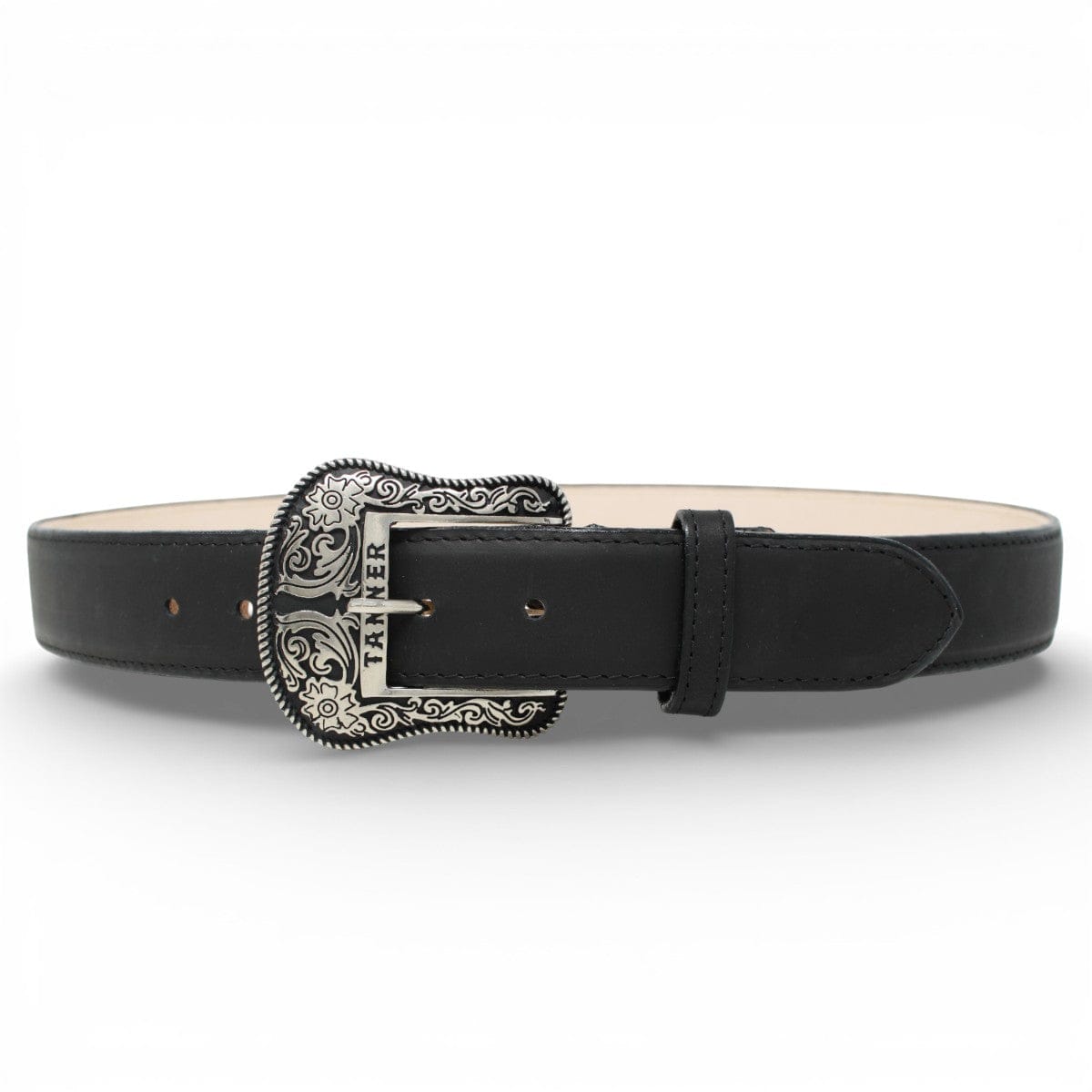 Tanner Mark Boots Belts Genuine Leather Texas Metal Buckle Belt Black Color - Tanner Mark Boots