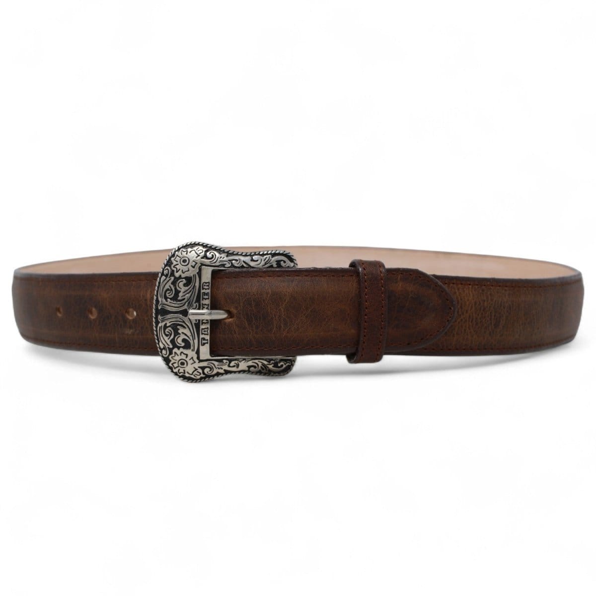 Tanner Mark Boots Belts Genuine Leather Texas Metal Buckle Belt Brown Color - Tanner Mark Boots