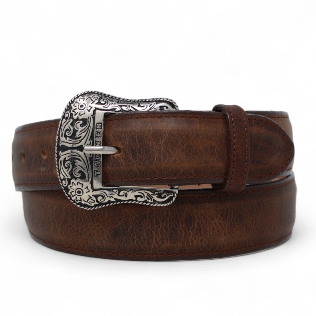 Tanner Mark Boots Belts Genuine Leather Texas Metal Buckle Belt Brown Color - Tanner Mark Boots
