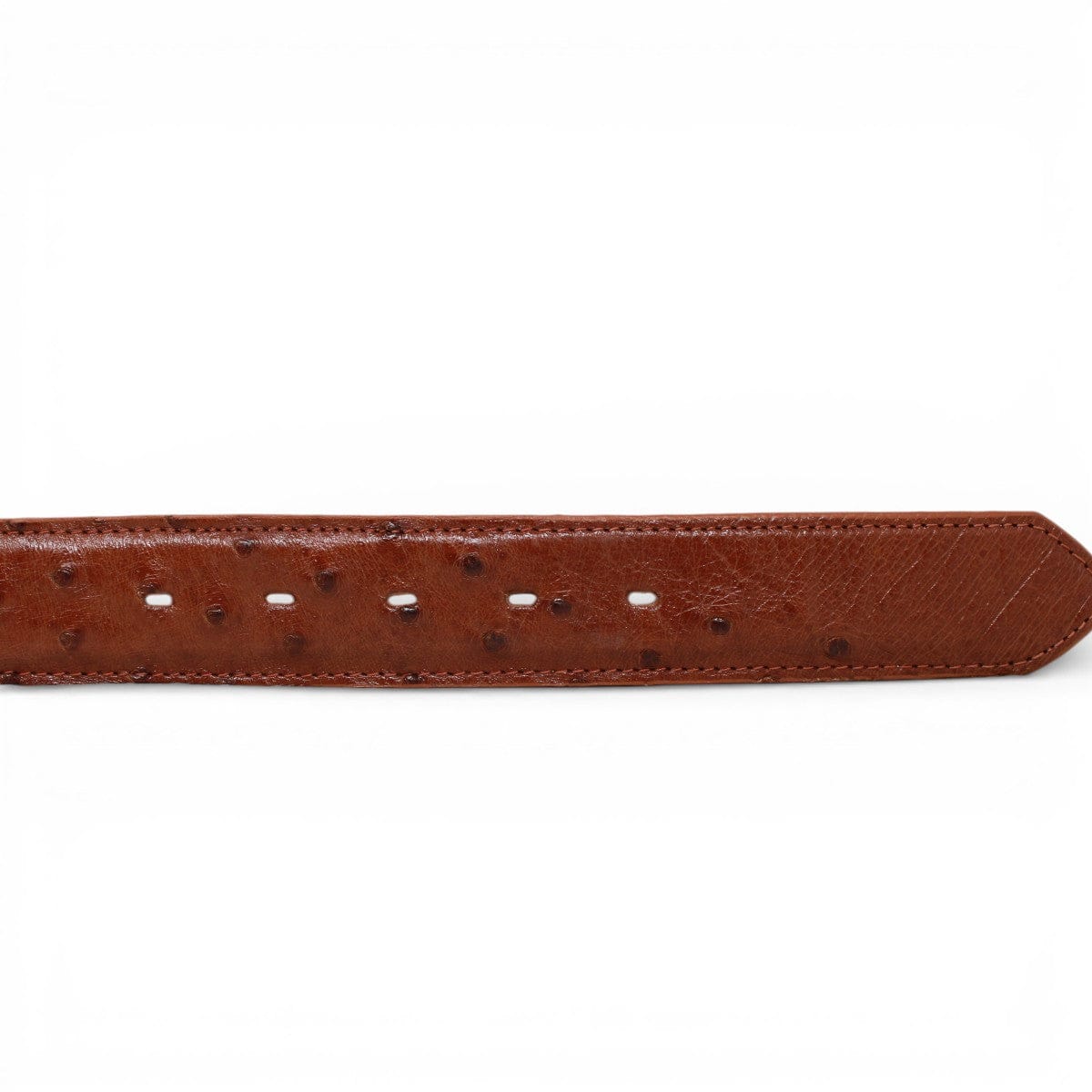 Tanner Mark Boots Belts Genuine Ostrich Skin Texas Metal Buckle Belt Brandy Color - Tanner Mark Boots