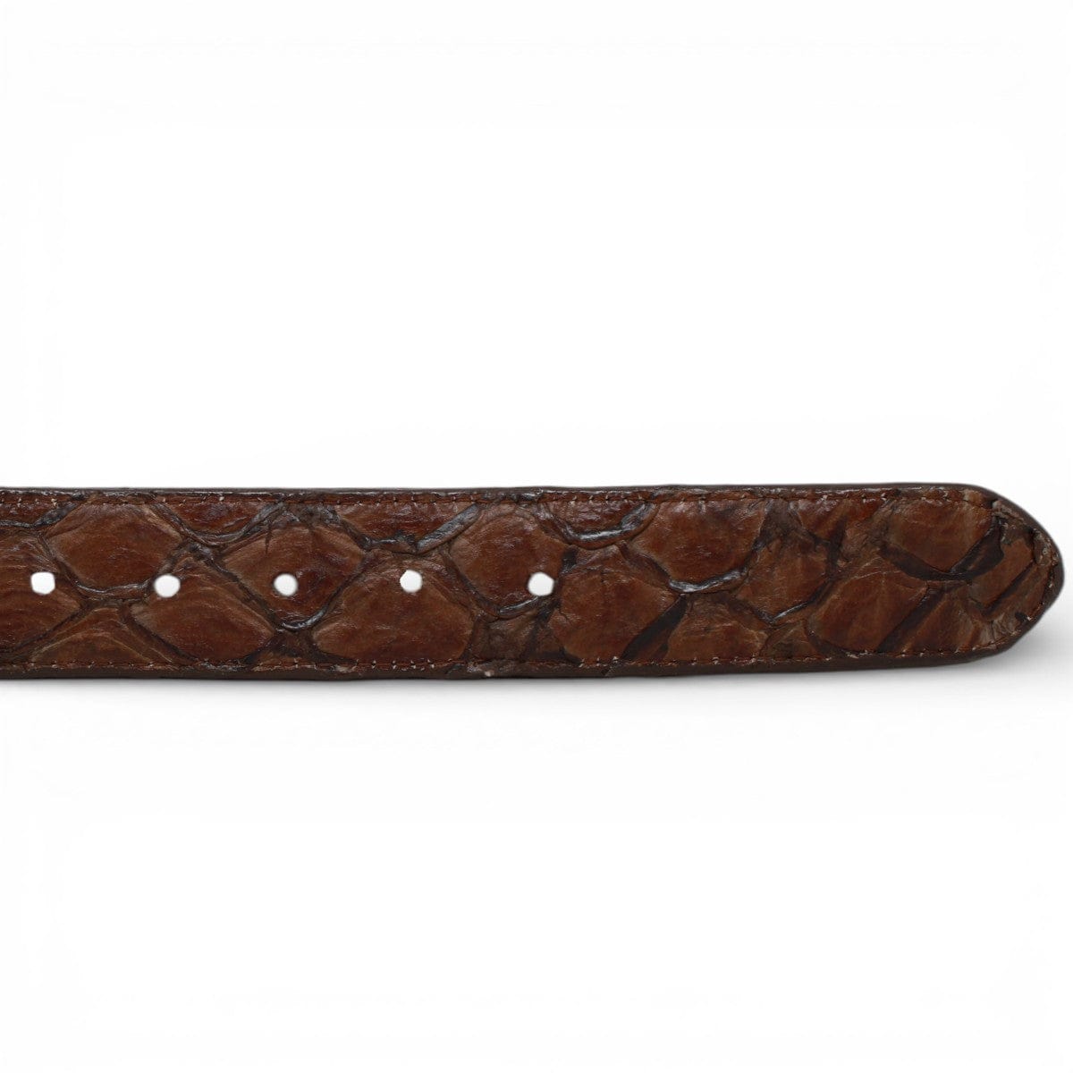 Tanner Mark Boots Belts Genuine Pirarucu Skin Texas Metal Buckle Belt Brown Color - Tanner Mark Boots