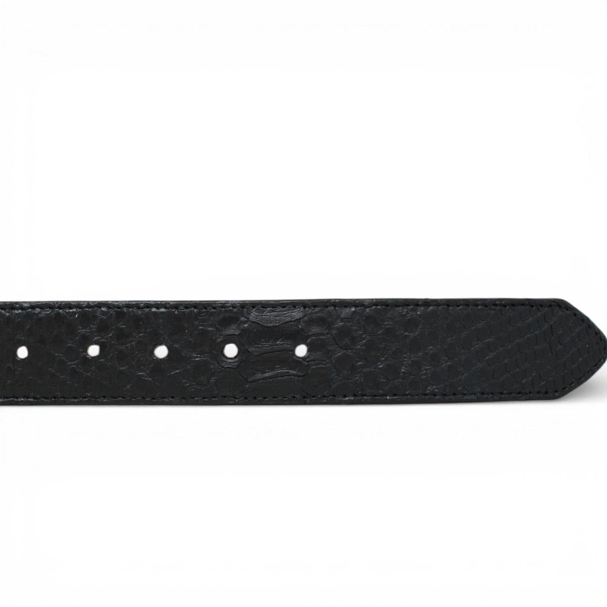 Tanner Mark Boots Belts Genuine Python Skin Texas Metal Buckle Belt Black Color - Tanner Mark Boots