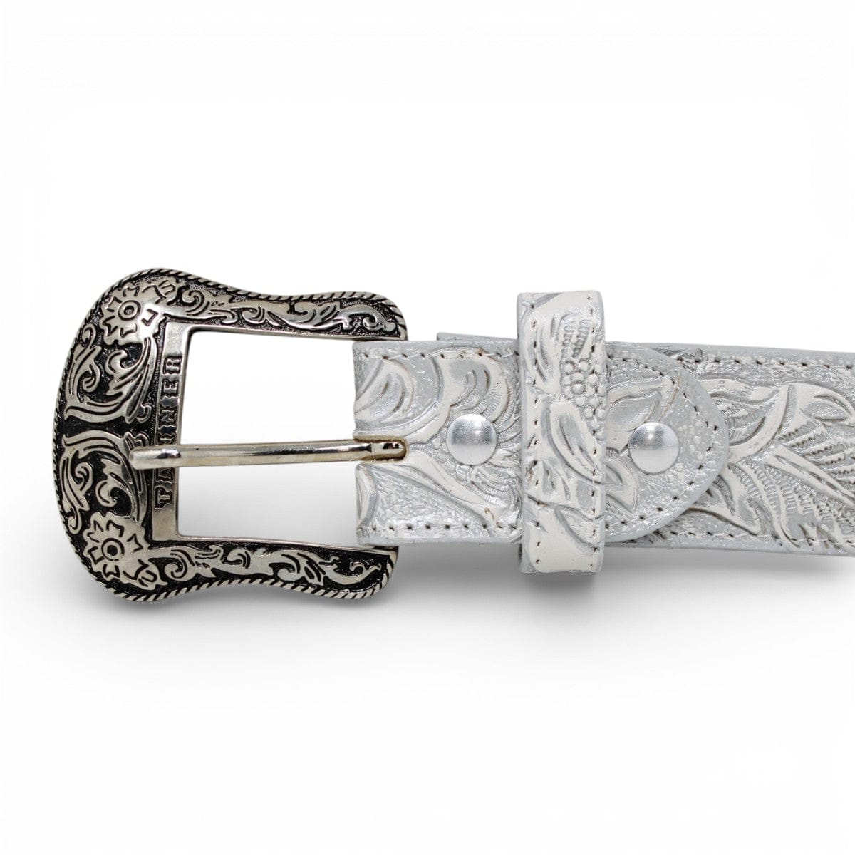 Tanner Mark Boots Belts Genuine Tooled Leather Texas Metal Buckle Belt Silver Color - Tanner Mark Boots