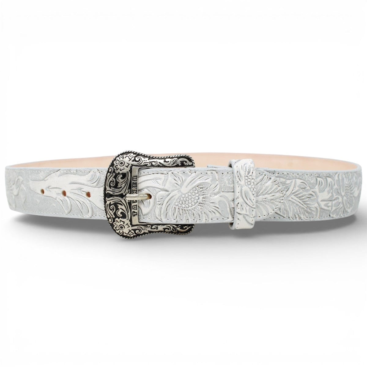Tanner Mark Boots Belts Genuine Tooled Leather Texas Metal Buckle Belt Silver Color - Tanner Mark Boots