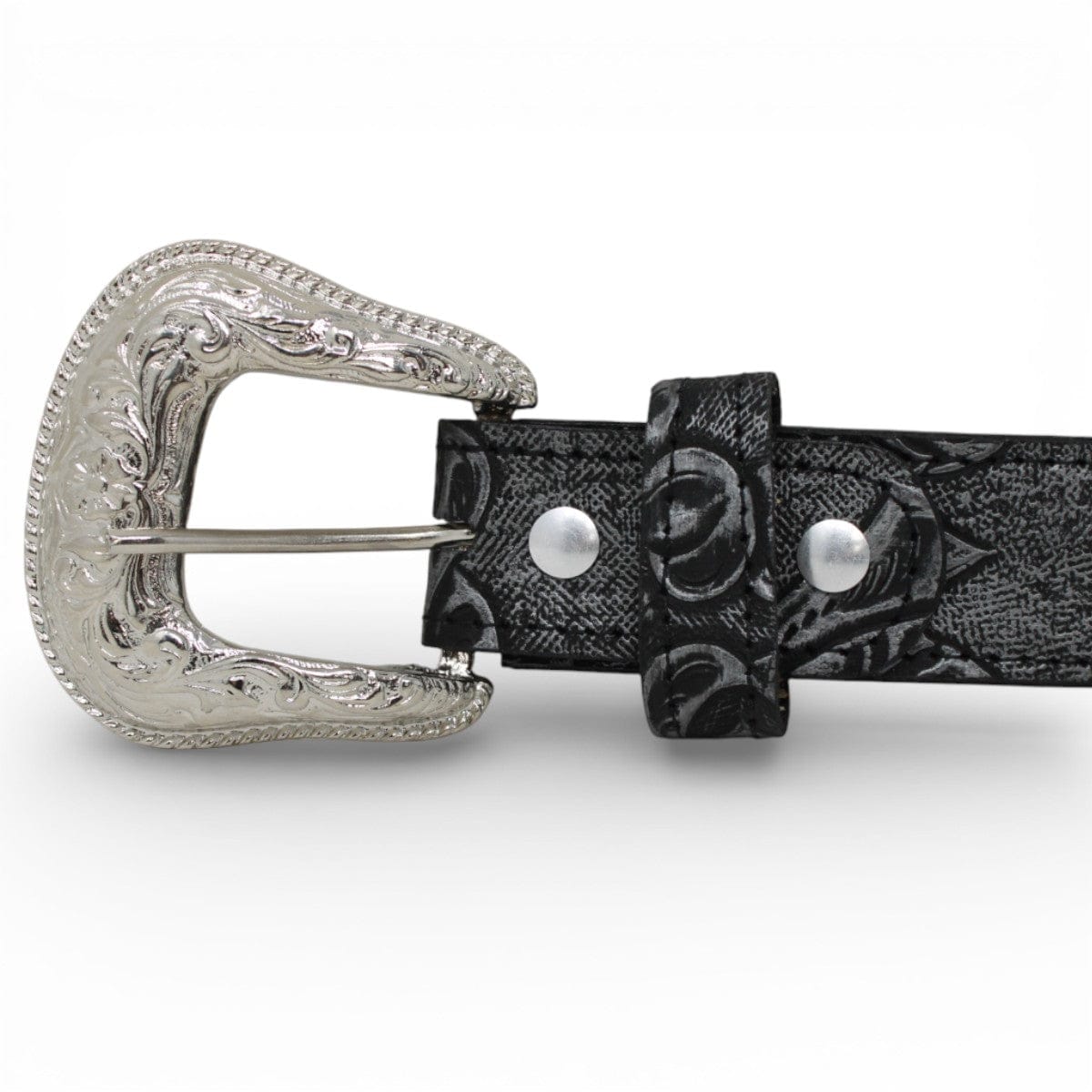 Tanner Mark Boots Belts Genuine Tooled Leather Women´s Belt Black Color - Tanner Mark Boots