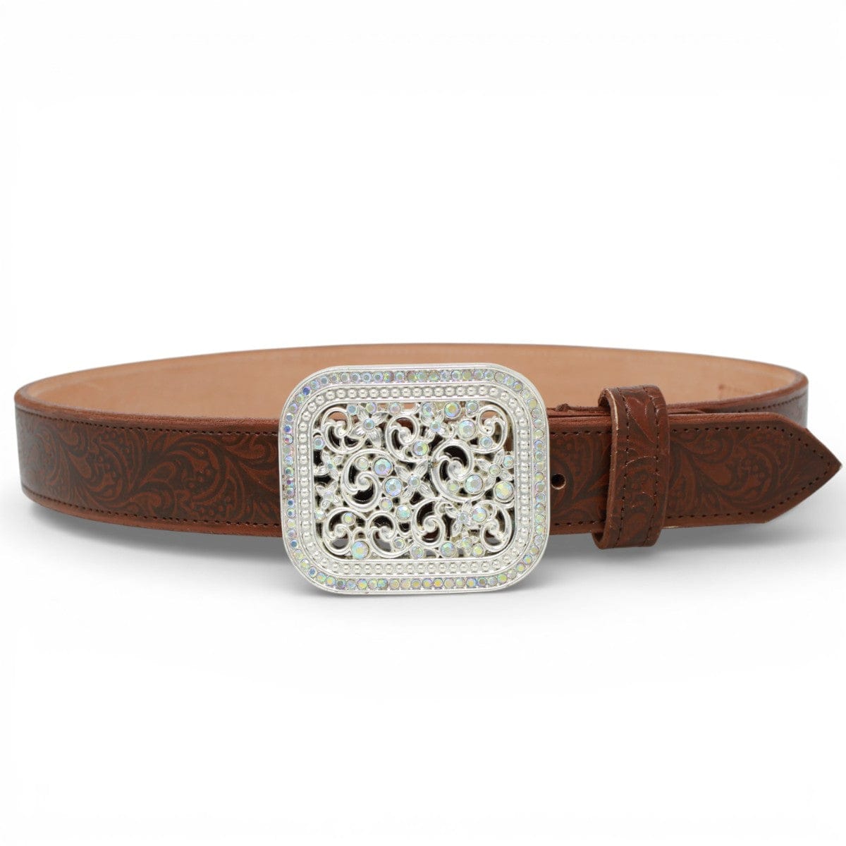 Tanner Mark Boots Belts Genuine Tooled Leather Women´s Belt Honey Color - Tanner Mark Boots