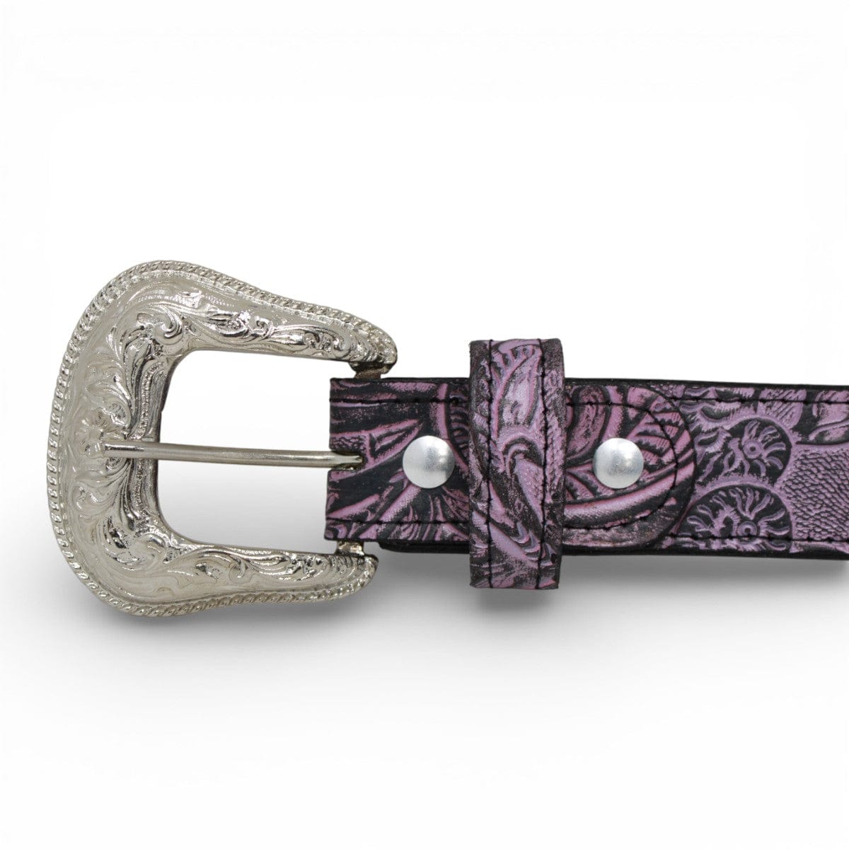 Tanner Mark Boots Belts Genuine Tooled Leather Women´s Belt Pink Color - Tanner Mark Boots