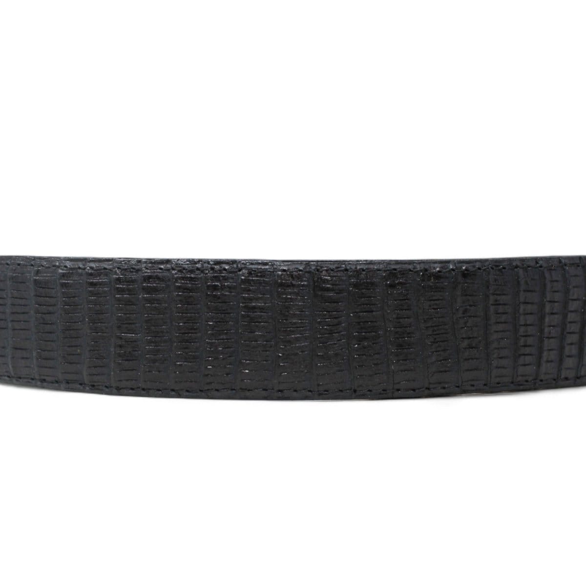 Tanner Mark Boots Belts Teju Lizard Print Texas Metal Buckle Belt Black Color - Tanner Mark Boots