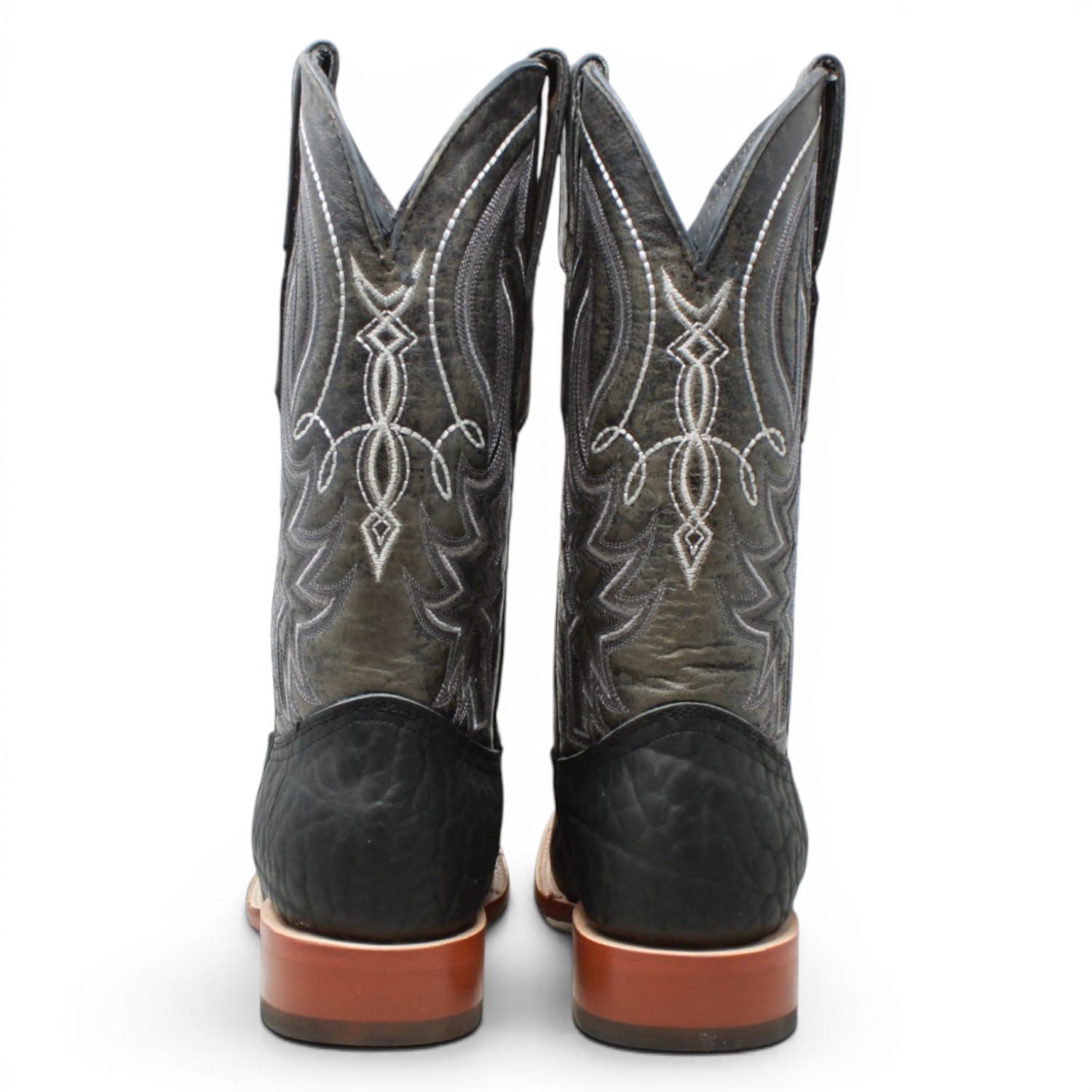 Tanner Mark Boots Boots Men's Bull Hide Leather Square Toe Boots in Black - Tanner Mark Boots
