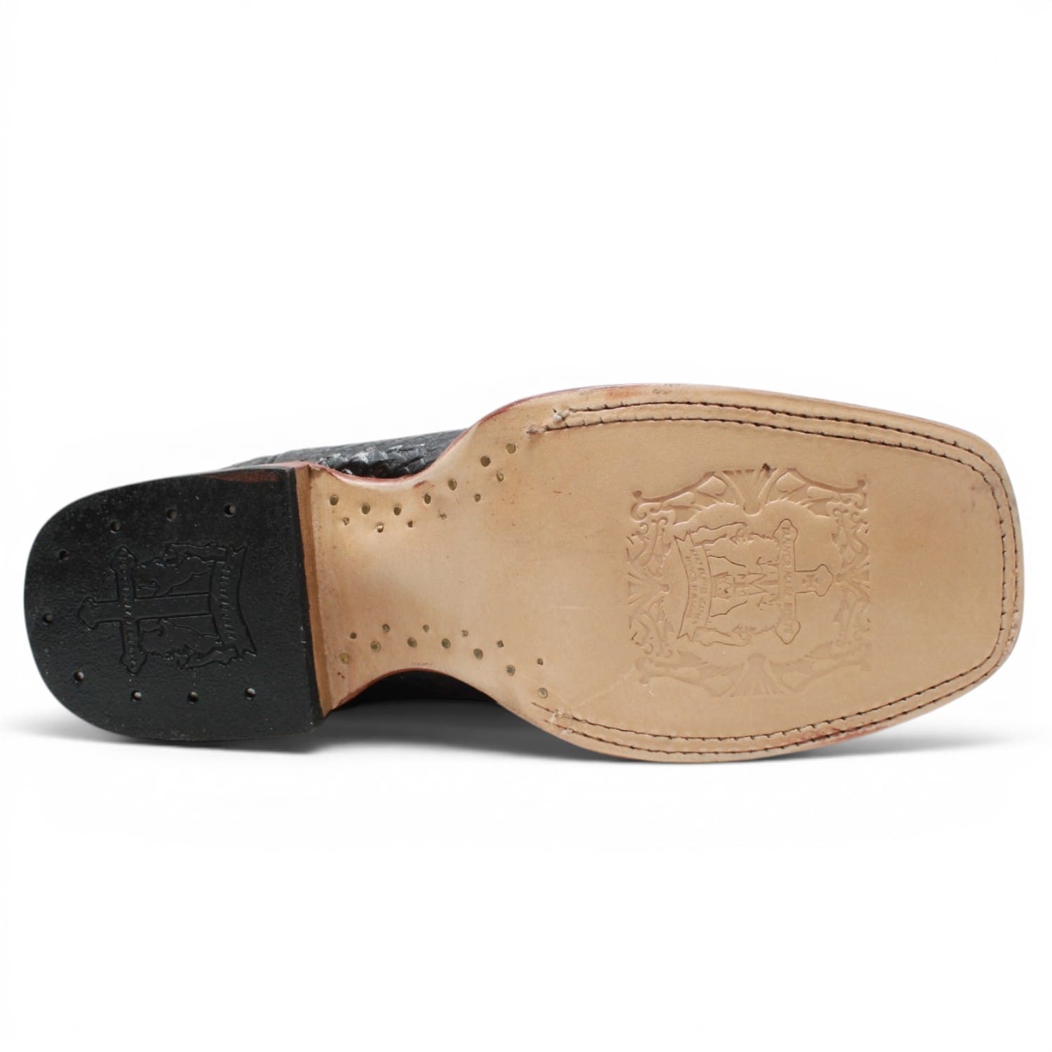 Tanner Mark Boots Boots Men's Bull Hide Leather Square Toe Boots in Black - Tanner Mark Boots