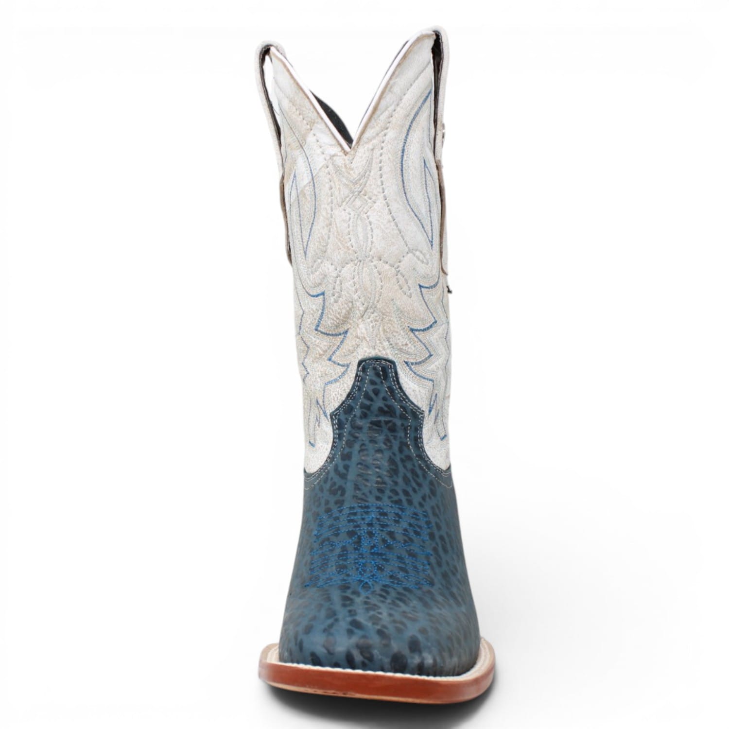 Tanner Mark Boots Boots Men's Bull Hide Leather Square Toe Boots in Blue - Tanner Mark Boots