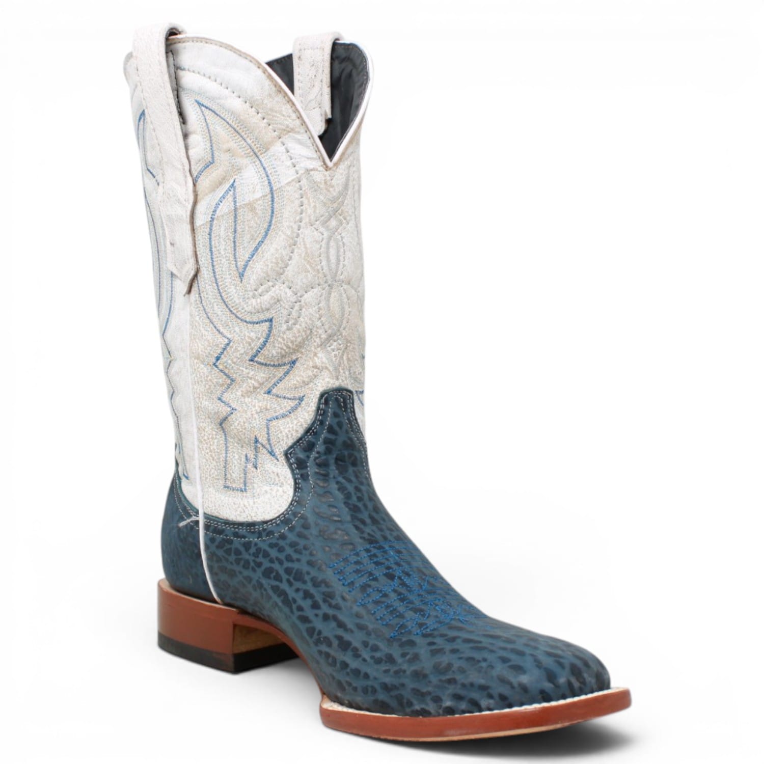 Tanner Mark Boots Boots Men's Bull Hide Leather Square Toe Boots in Blue - Tanner Mark Boots
