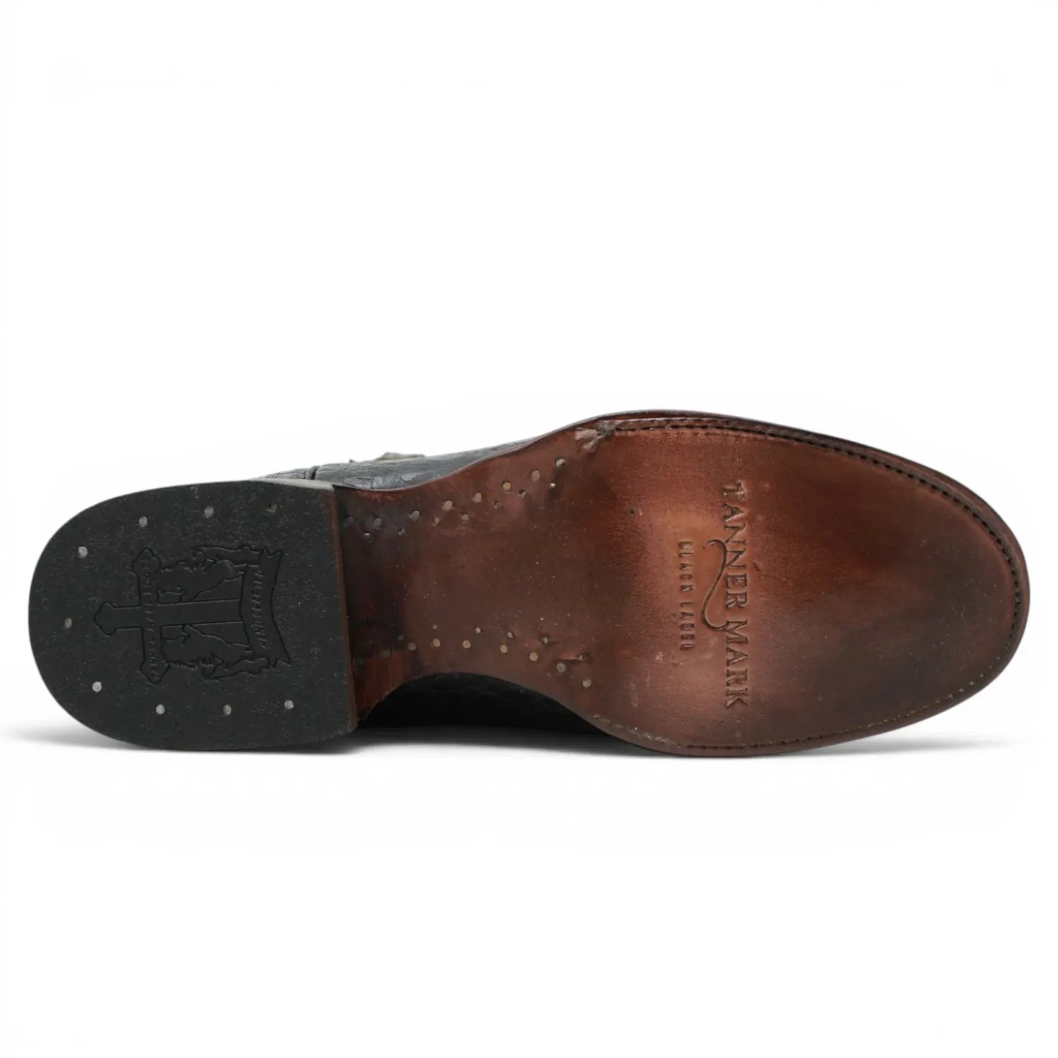 Tanner Mark Boots Boots Men's Caiman Belly Print Round Toe Boots in Matte Black - Tanner Mark Boots