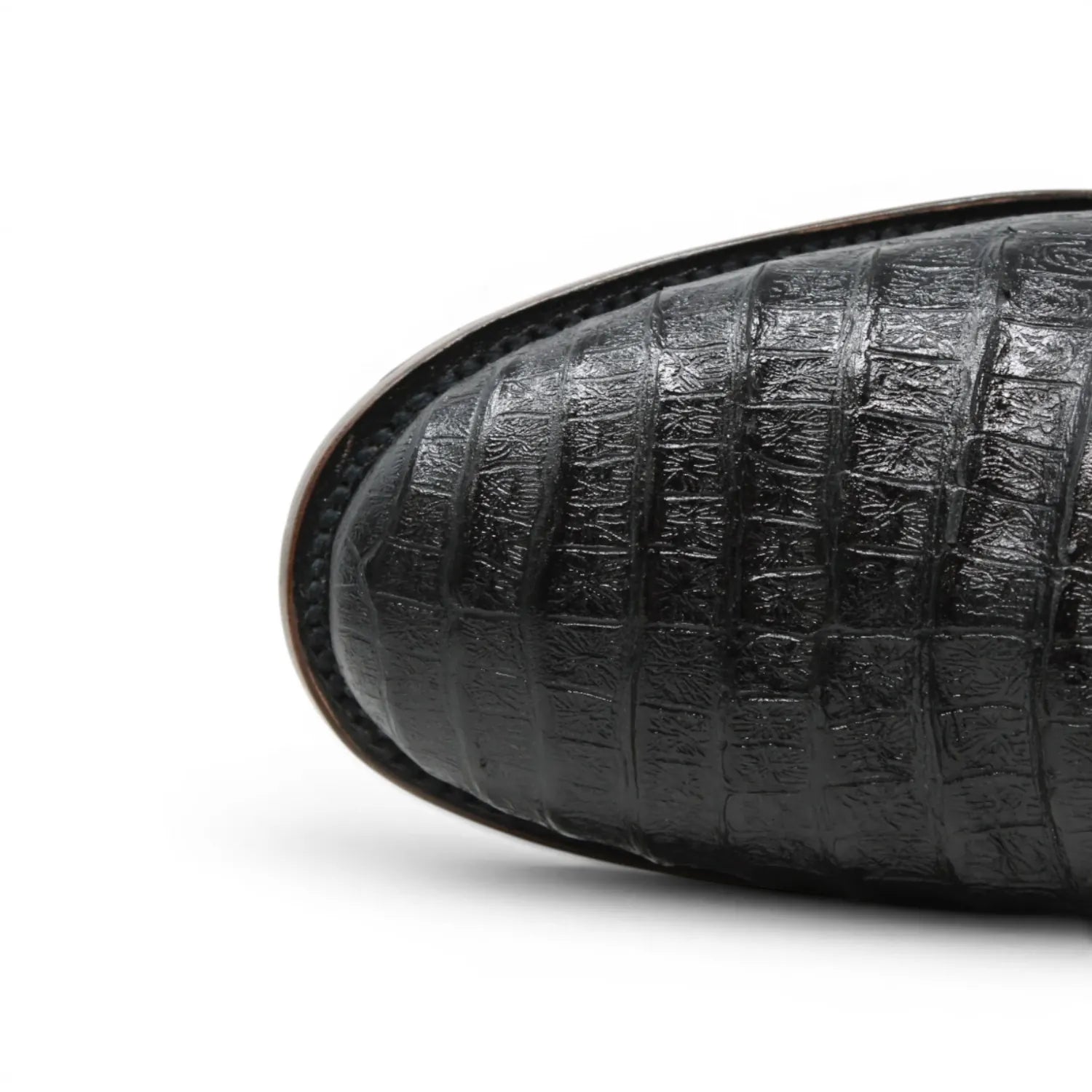 Tanner Mark Boots Boots Men's Caiman Belly Print Round Toe Boots in Matte Black - Tanner Mark Boots