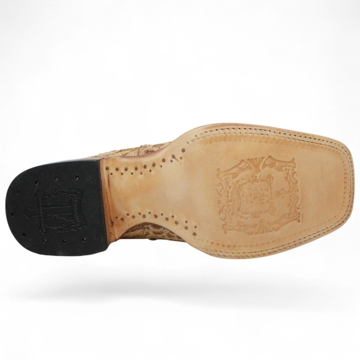 Tanner Mark Boots Boots Men's Caiman Belly Print Square Toe Ankle Boots in Sand - Tanner Mark Boots