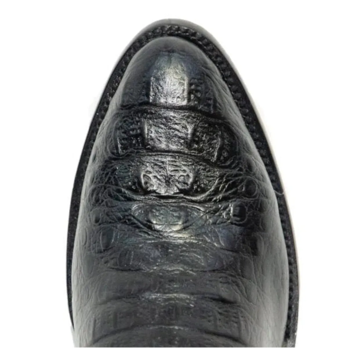 Tanner Mark Boots Boots Men's Caiman Hornback Print Round Toe Boots in Black - El Reparo