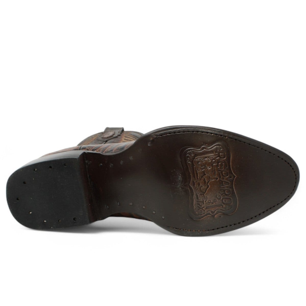 Tanner Mark Boots Boots Men's Caiman Tail Print Round Toe Boots in Brown - El Reparo