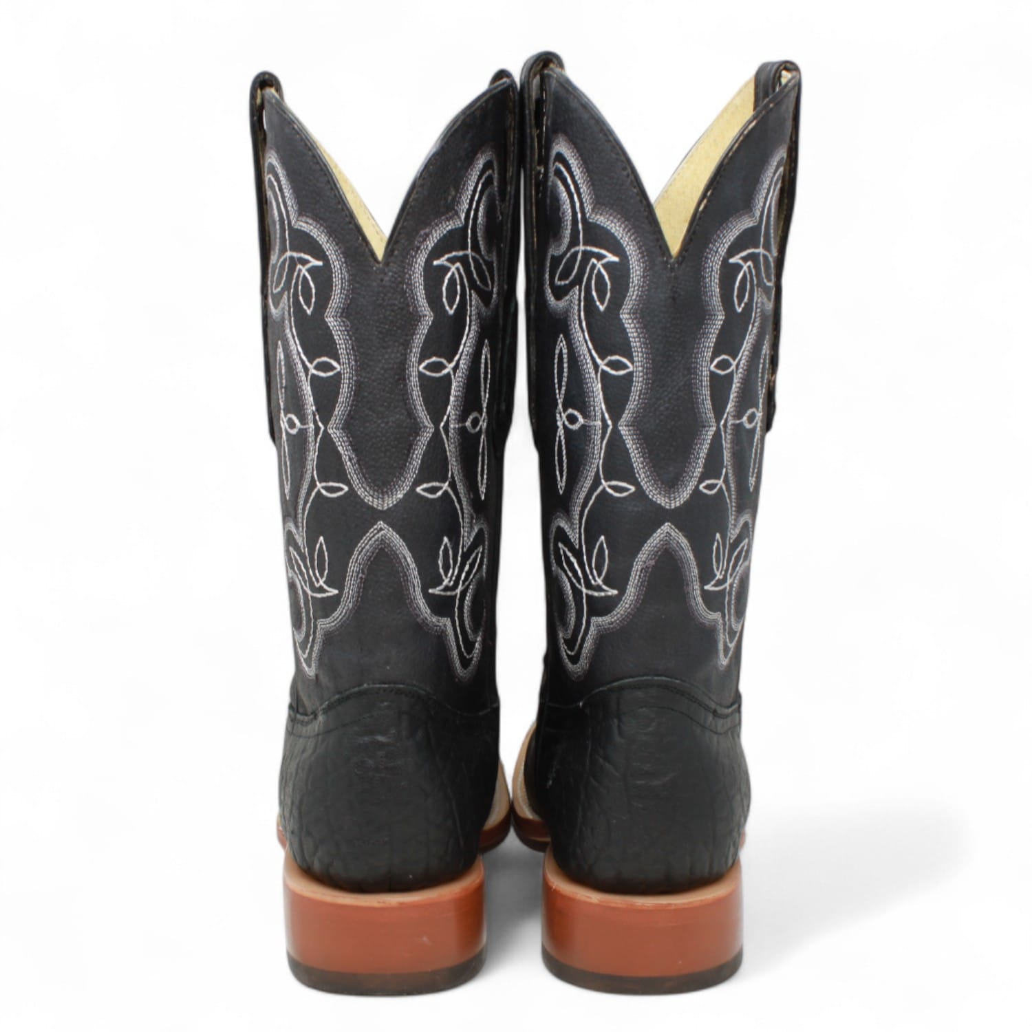 Tanner Mark Boots Boots Men's Genuine Bull Shoulder Square Toe Boots in Black - El Reparo