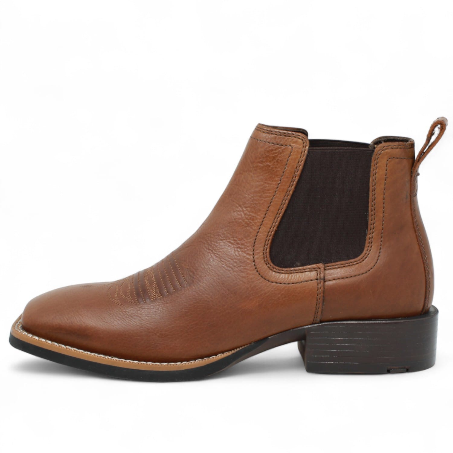 Tanner Mark Boots Boots Men's Genuine Leather Square Toe Ankle Boots in Brown - Tanner Mark Boots