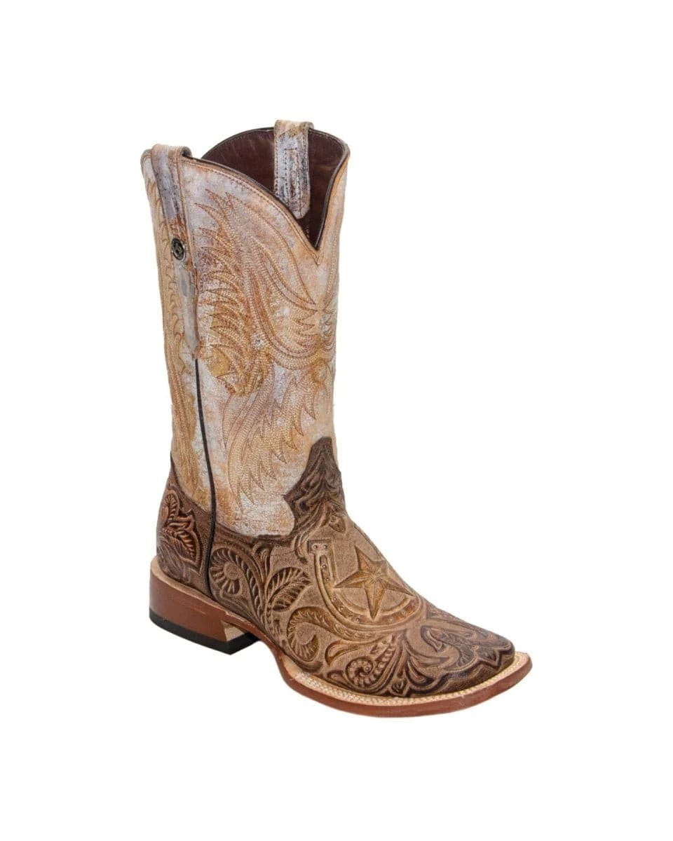 Tanner Mark Boots Boots Men's Genuine Leather Wide Square Toe Boots in Moka - Tanner Mark Boots