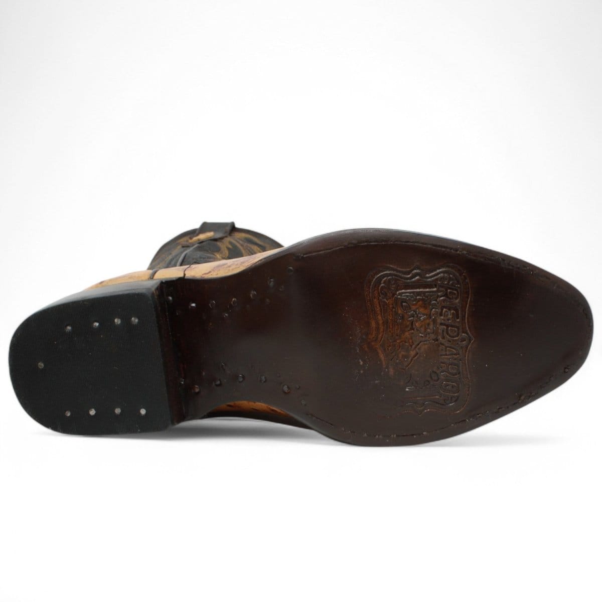 Tanner Mark Boots Boots Men's Ostrich Print Round Toe Boots in Buttercup - El Reparo