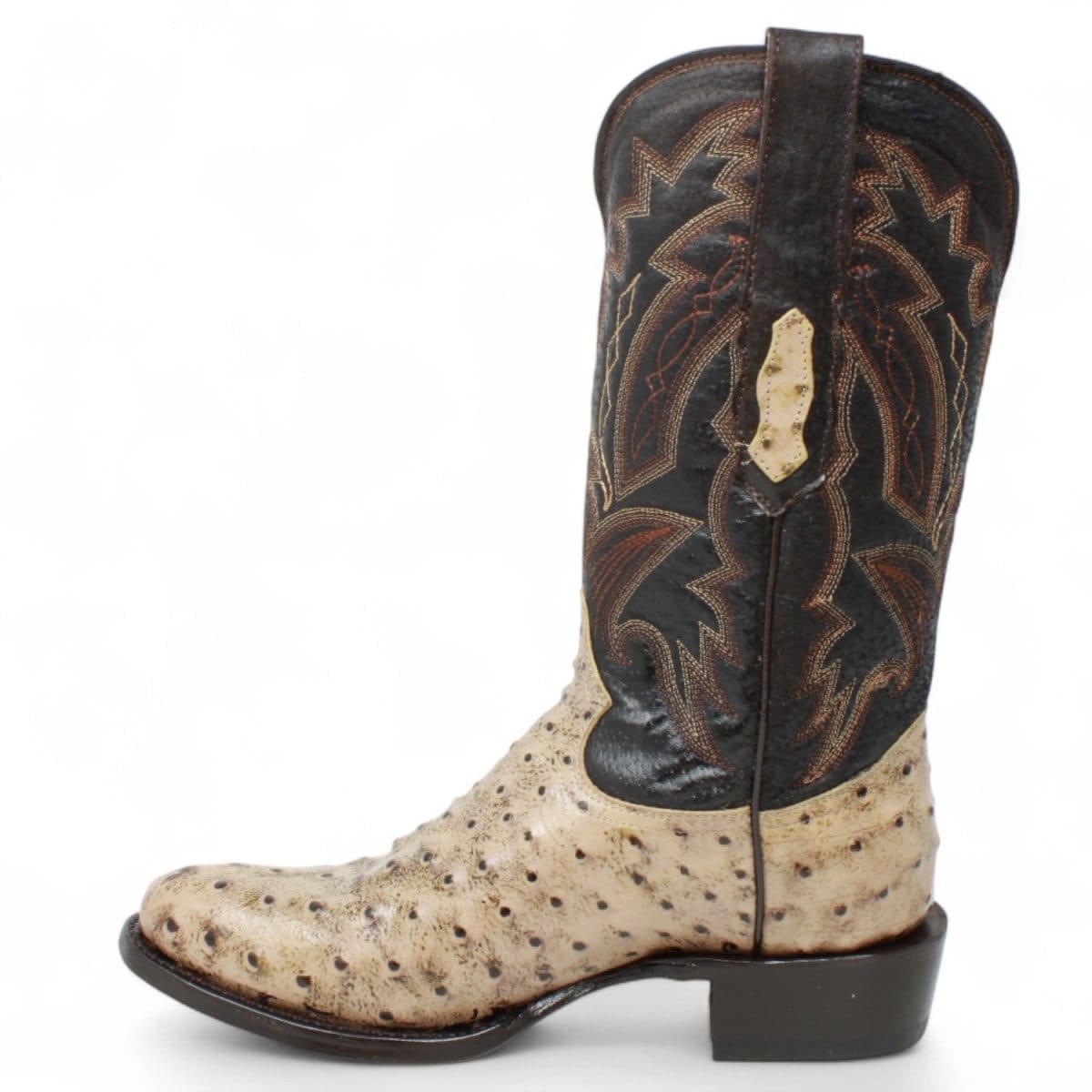 Tanner Mark Boots Boots Men's Ostrich Print Round Toe Boots in Rustic Oryx - El Reparo
