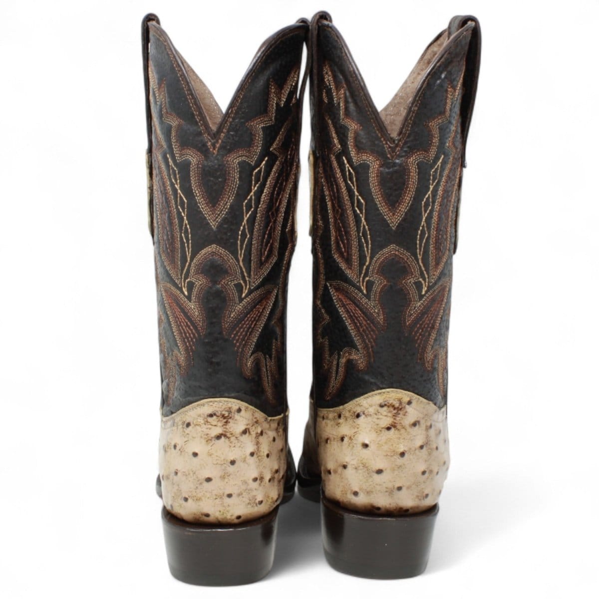 Tanner Mark Boots Boots Men's Ostrich Print Round Toe Boots in Rustic Oryx - El Reparo