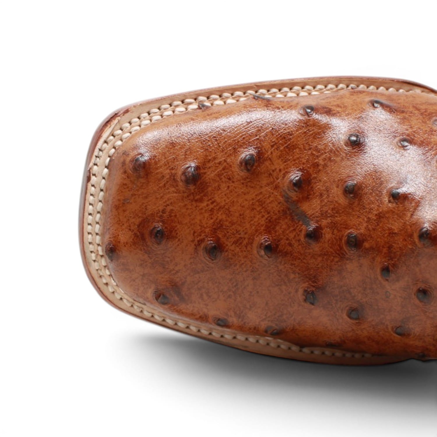 Tanner Mark Boots Boots Men's Ostrich Print Square Toe Boots in Rustic Cognac - Tanner Mark Boots