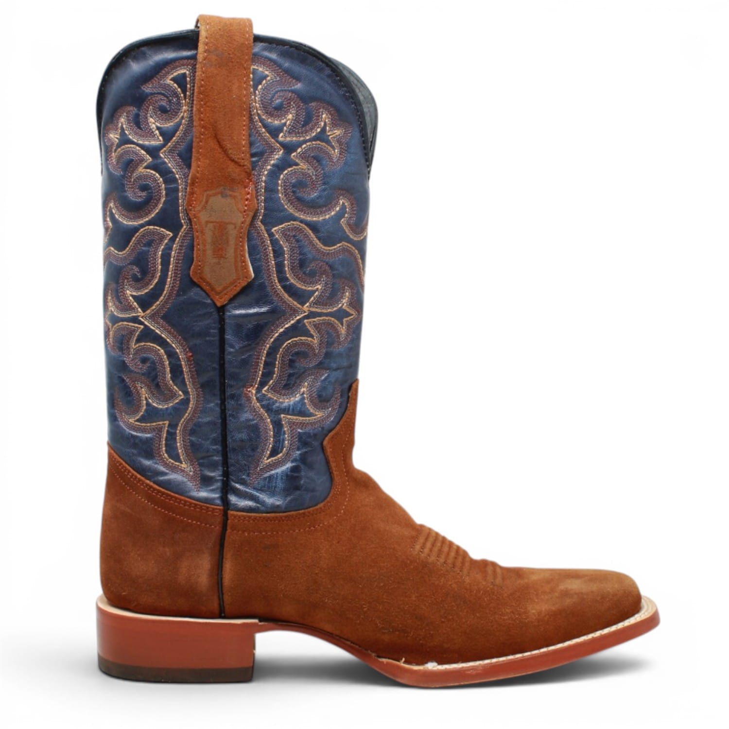 Tanner Mark Boots Boots Men's Ruff Out Leather Square Toe Boots in Cognac - Tanner Mark Boots