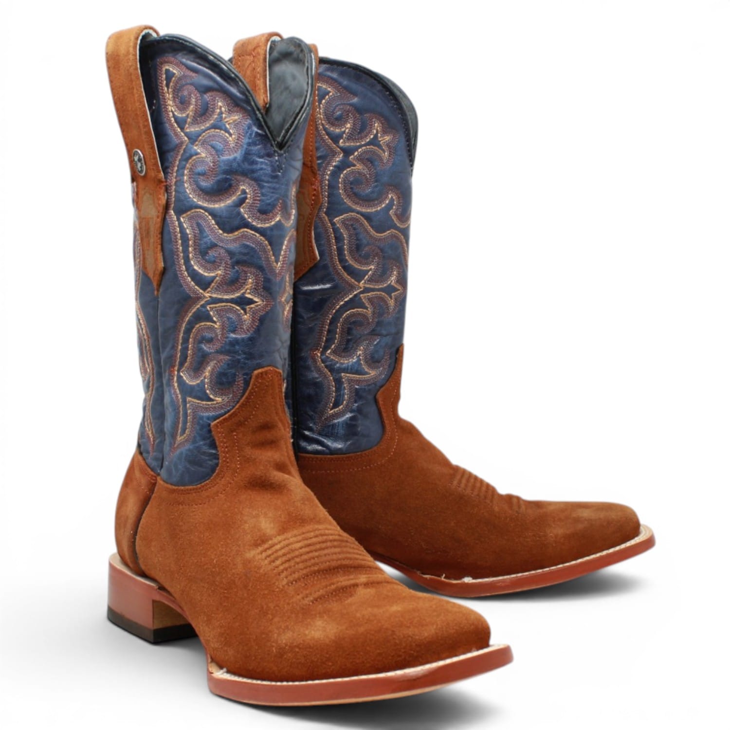 Tanner Mark Boots Boots Men's Ruff Out Leather Square Toe Boots in Cognac - Tanner Mark Boots