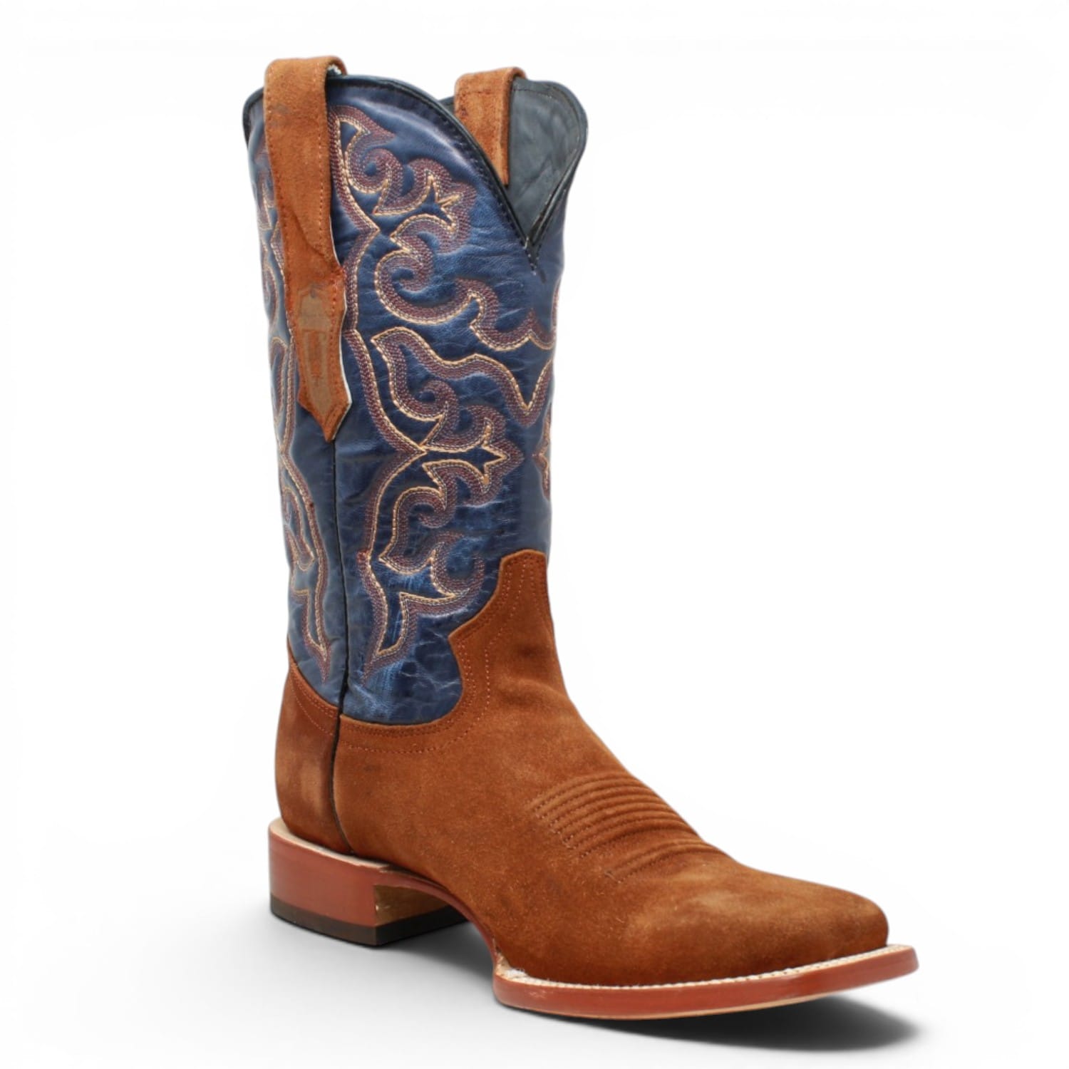 Tanner Mark Boots Boots Men's Ruff Out Leather Square Toe Boots in Cognac - Tanner Mark Boots