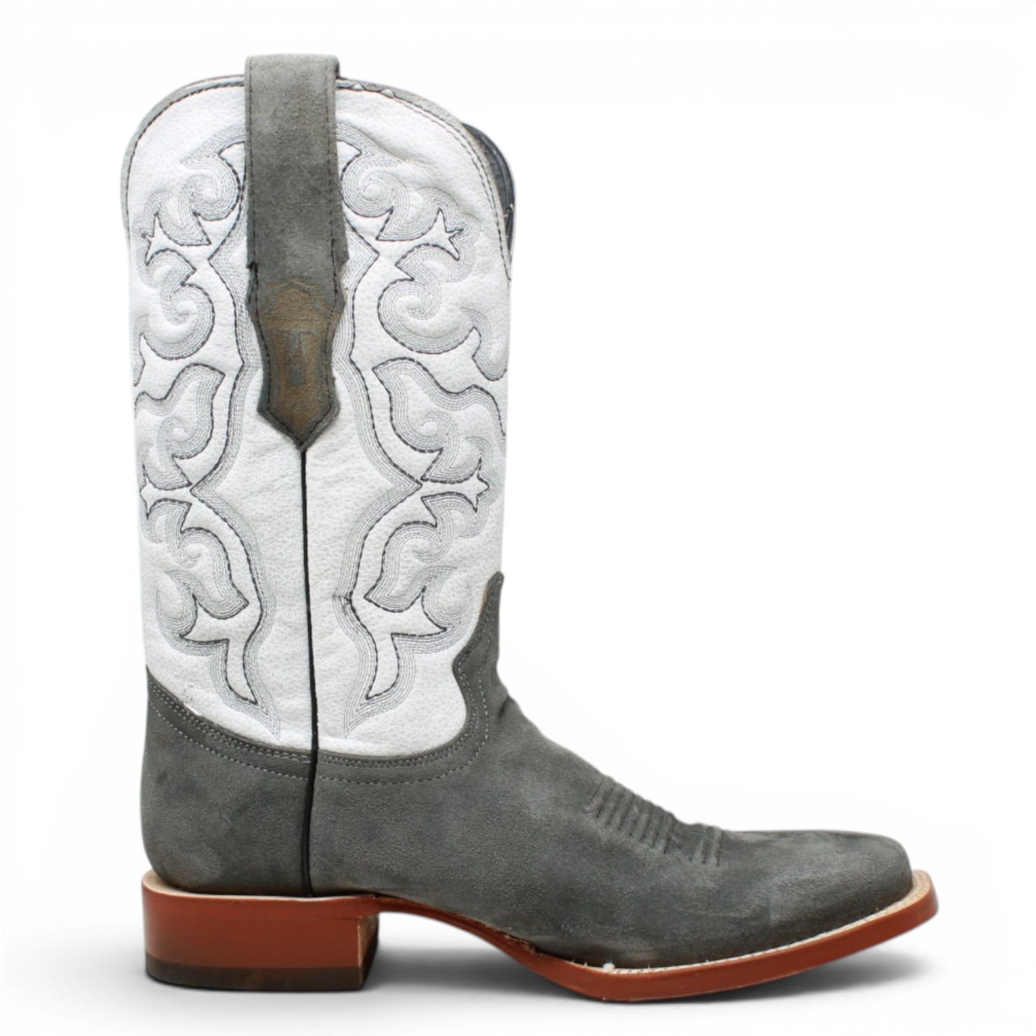 Tanner Mark Boots Boots Men's Ruff Out Leather Square Toe Boots in Grey - Tanner Mark Boots