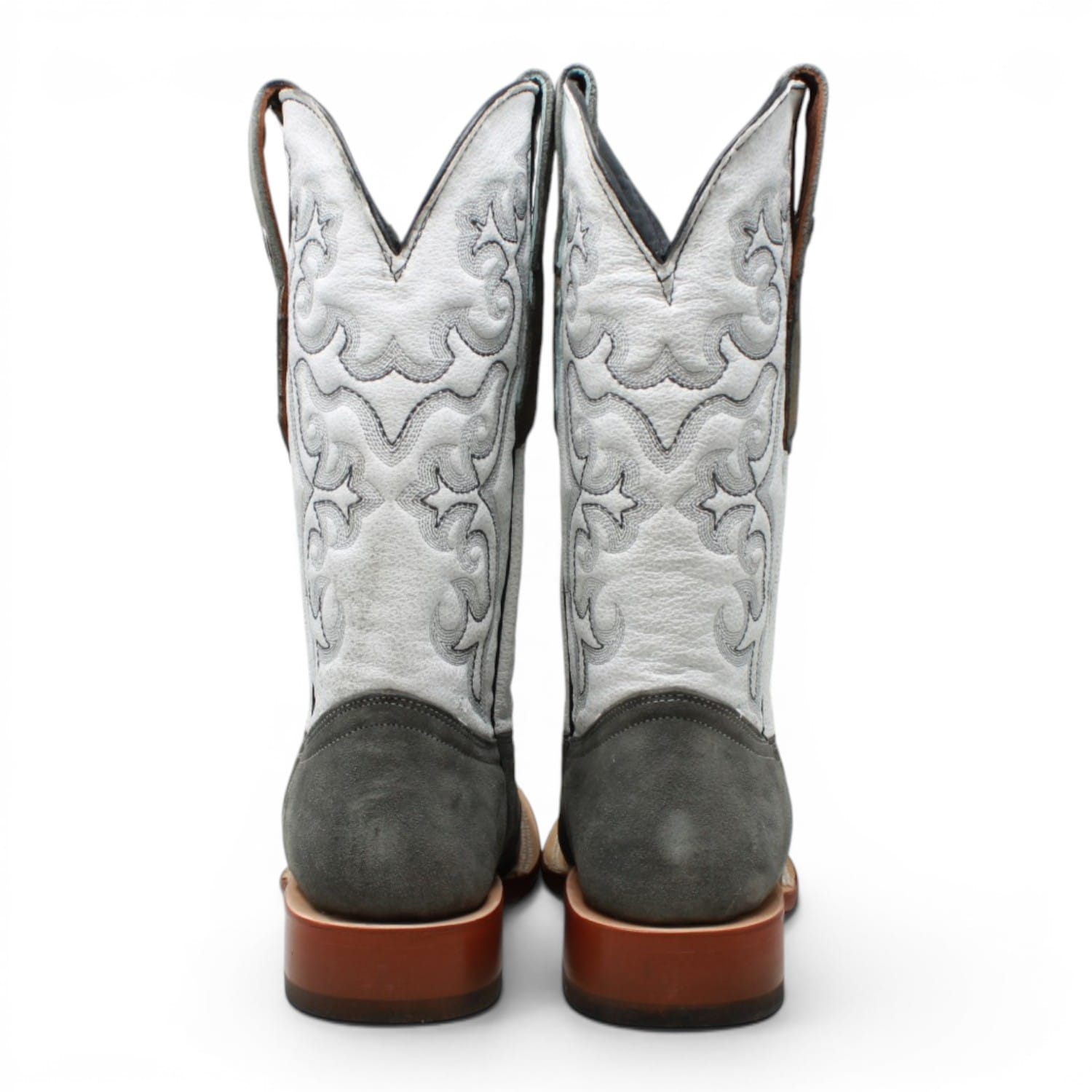 Tanner Mark Boots Boots Men's Ruff Out Leather Square Toe Boots in Grey - Tanner Mark Boots
