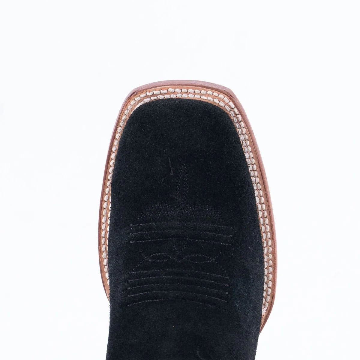Tanner Mark Boots Boots Men's Ruff Out Leather Wide Square Toe Boots in Black - Tanner Mark Boots