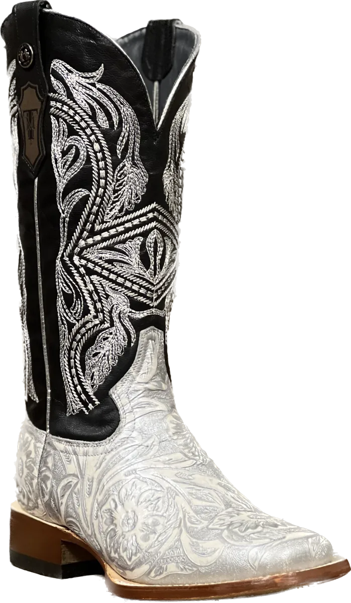Tanner Mark Boots Boots Women's "Chrome" Saddle Stamp Leather Square Toe Boots - Tanner Mark Boots