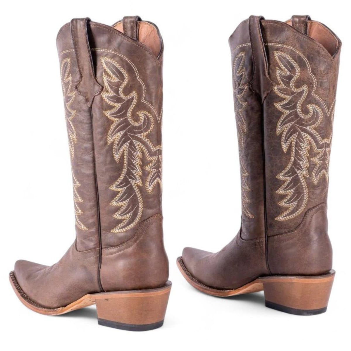 Tanner Mark Boots Boots Women's Classic Calf Genuine Leather Snip Toe Boots in Brown - Tanner Mark Boots
