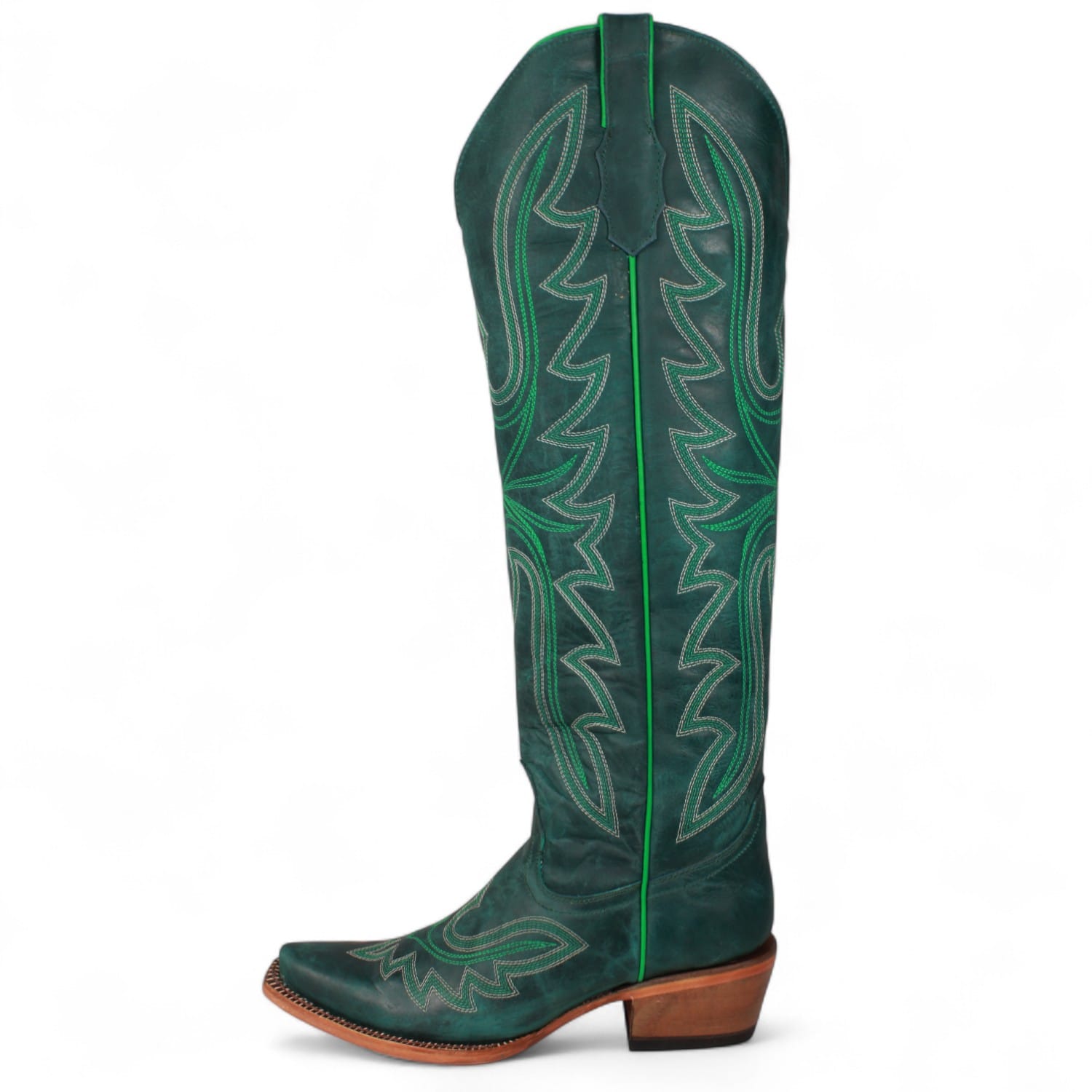 Tanner Mark Boots Boots Women's Fashion Heel Snip Toe Knee High Boots in Green - Tanner Mark Boots