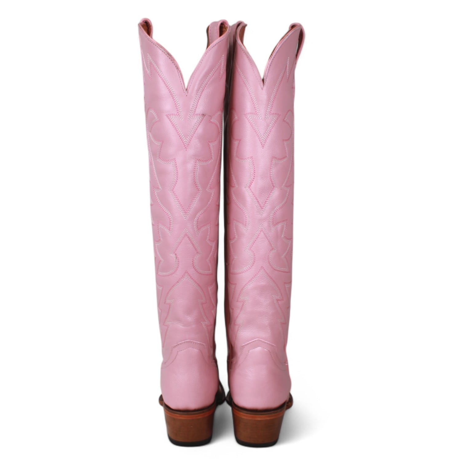 Tanner Mark Boots Boots Women's Fashion Heel Snip Toe Knee High Boots in Pink - Tanner Mark Boots