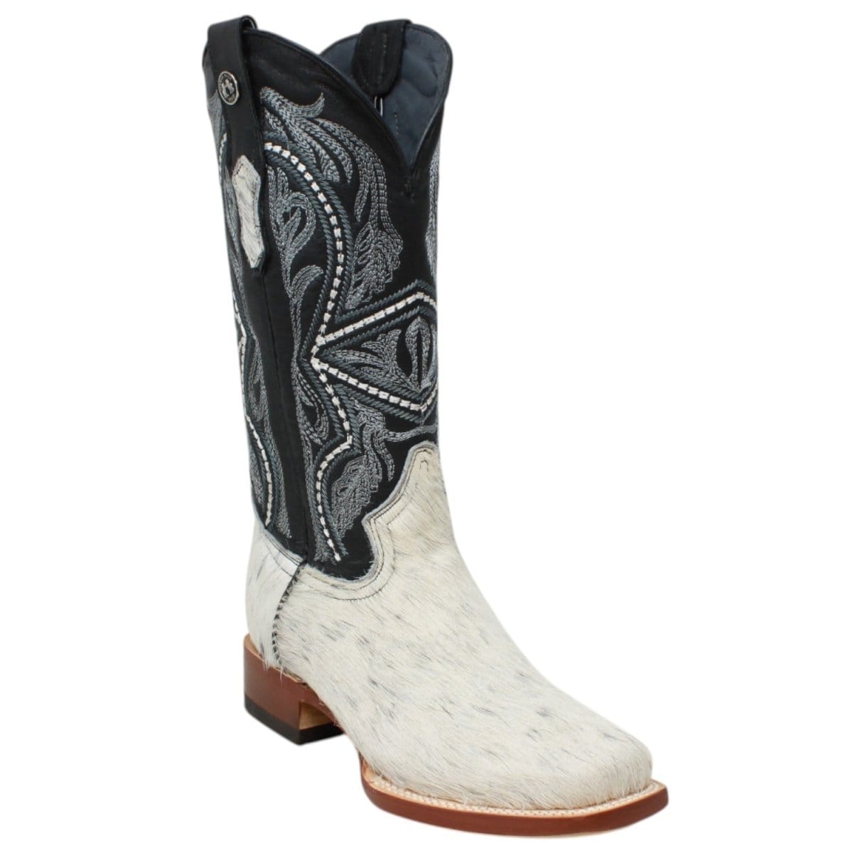 Tanner Mark Boots Boots Women's Full Hair On Cowhide Square Toe Boots in Black & White - Tanner Mark Boots